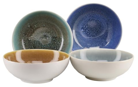CreaTable, 24964, Serie Caldera, 4-teiliges Geschirrset für 4 Personen, Buddha Bowl aus Steinzeug, spülmaschinen- und mikrowellengeeignet, Qualitätsproduktion