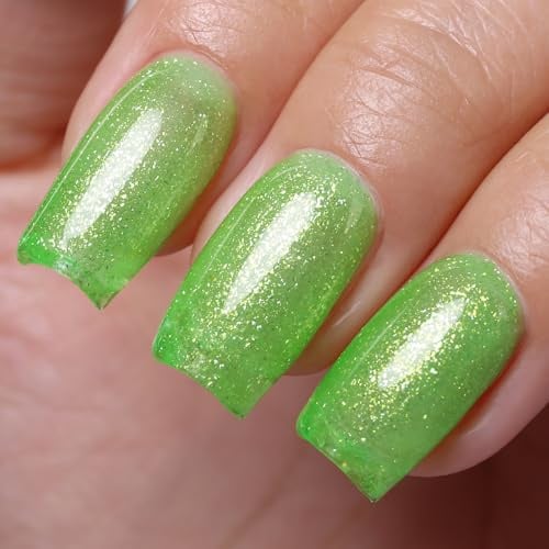 Firedeep 10ml Glitzer Gel Nagellack Neon Grün UV/LED Abwaschbarer Gellack für Sommer, Salon DIY zu Hause Geschenk für Frauen