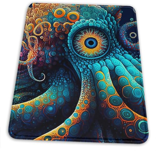 Verschleißfest Gaming Mauspad Kraken Mon-Ster Oct-Op-Lus Psychedelic Abstract 25X30Cm, Mauspads Waschbar Schreibtischmatte Für Büro Tastatur Pc
