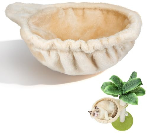 TOYANDONA Katzenhängematte - Weicher Flanell-kratzkorb Als Ersatz, Hängesitz für Kratzbäume Und DIY-kratztürme, Platzsparendes Indoor-Bett (beige, 40,5 cm)