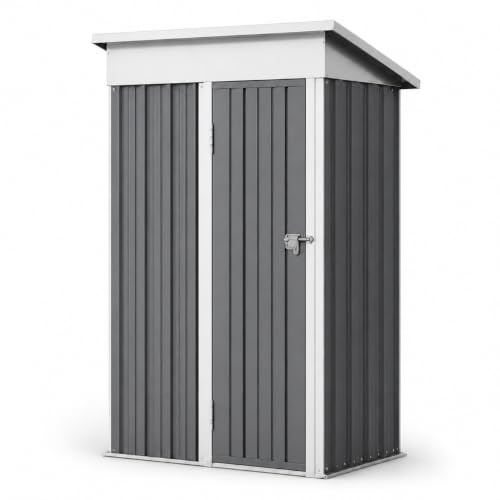Caseta de Almacenamiento Metálica para Jardín, con Puerta de Apertura Exterior, Estructura Robusta y Espacio Amplio