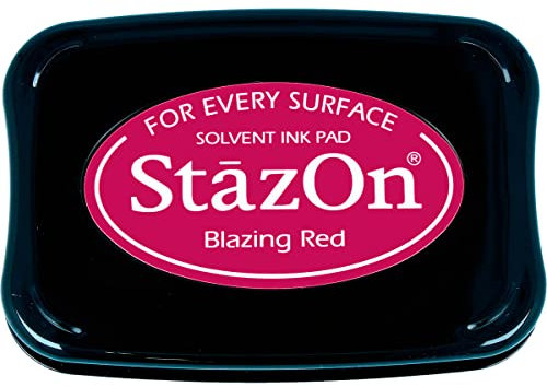 Tsukineko StazOn Stempelkissen, Rot, Synthetic Material, 9.9 x 6.7 x 1.8 cm