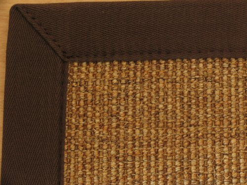 Astra Sisal Teppich Salvador - Farbe Kork - Bordüre Coffee - 080.066, Größe: 140x200 cm