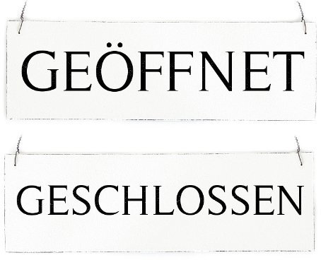 Retro Schild Ladenschild Türschild TIMELESS GEÖFFNET GESCHLOSSEN Holzschild Wendeschild für Ladentür Geschäft Werkstatt Restaurant Gaststätte Salon