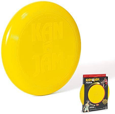 KanJam Flying Disc Frisbee Wurfscheibe Gelb - Outdoor Frisbee Spiel für Garten, Strand, Park - 27,9 cm Durchmesser - 168g - Robuste 100% recyclebare Kunststoffscheibe