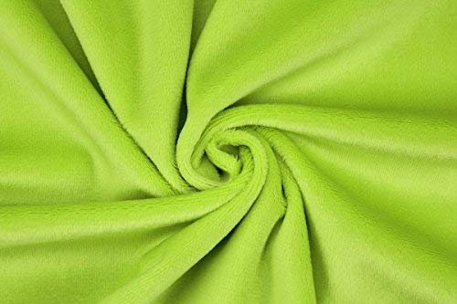 Microfaser-Plüsch Stoff SHORTY als Meterware in vielen Farben - 1,5mm Florlänge, EN71-3 & EN 71-9 zertifiziert (hellgrün), 1 Stoffeinheit = 50 cm x 150 cm (Länge x Breite) ä