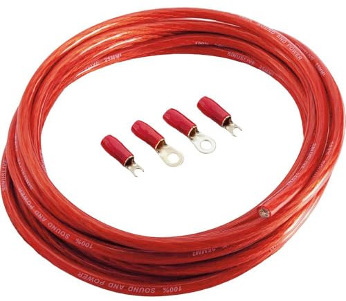 Sinuslive BK25P 5m Batteriekabel rot 25mm² Stromkabel/Powerkabel mit Stecker