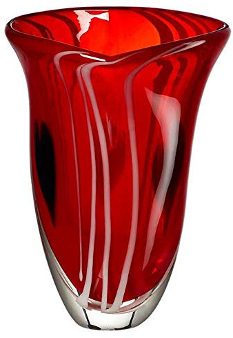 CRISTALICA Glasvase Dekoration Glaselement Vase Sumatra Exotica 25,5cm rot