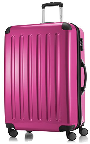 HAUPTSTADTKOFFER Alex - Großer Hartschalen-Koffer, TSA, 4 Doppel-Rollen, Trolley, Rollkoffer, Reisekoffer, Volumenerweiterung, 75 cm, 119 Liter, Magenta
