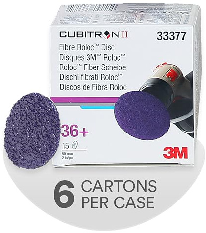 3M Cubitron II Roloc Fiberscheibe 786C, 33377, 2 Zoll (50 mm), 36+, 15 Scheiben pro Karton