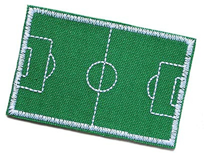 Fußballfeld Fußballplatz Bügelbild, 7 cm, Fußball Patch Flicken zum aufbügeln für Jungen