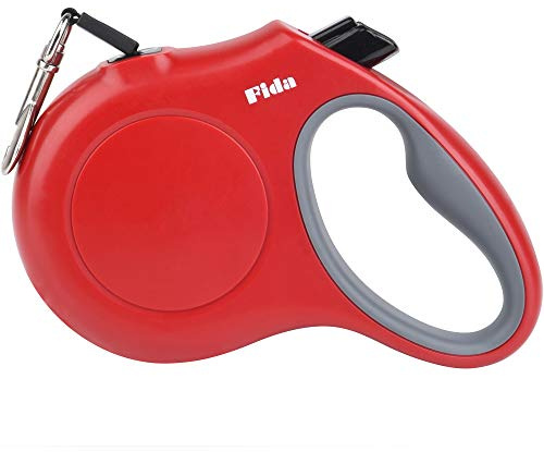 Fida Retractable Dog Lead, 5m Extendable Dog Lead for Medium Dog Up to 20KG with Anti-Chew Wire | 360° Tangle Free | Strong Nylon Tape | Reflective Stitching