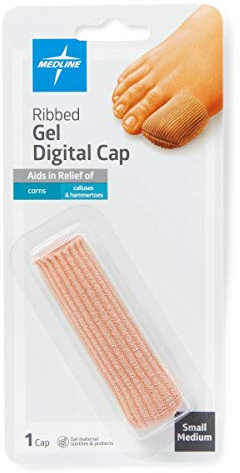 Medline Gel Ribbed Digital Toe Cap, Size L/XL, One
