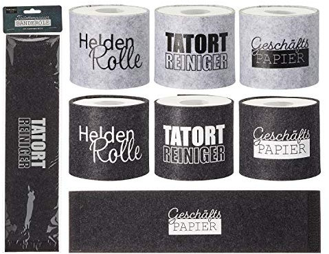 3 Stück Toilettenpapieraufbewahrung Hellgrau Lustige Banderole Filzoptik Toilettenpapier Klorollendekoration und Aufbewahrung