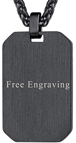 FaithHeart schwarz Dog Tag mit Gravur personalisierter Dog Tag Anhänger