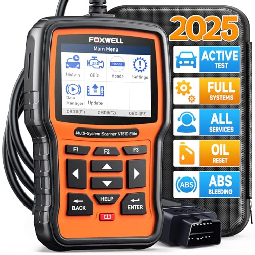 FOXWELL OBD2 Code Reader for Honda Acura, Automotive Scan Tool All System Bi-Directional Diagnostic Scanner ABS SRS Transmission Auto Bleed SAS TPMS EPB Oil Reset (Enhanced Version) (NT510 for Honda)