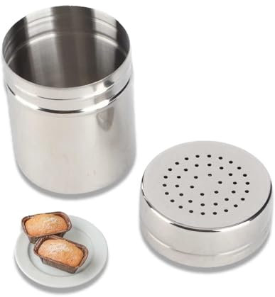 Saupoudreuse à Epices, saupoudreuse pour sucre glace, boite a sucre glace, Saupoudreuses en acier inoxydable, saupoudreuse cacao,récipient à sucre en acier inoxydable avec couvercle et couvercle