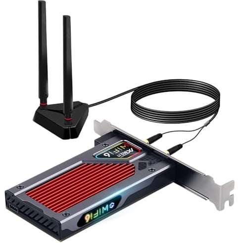 Scheda WiFi FENVi AX210 WiFi 6E PCIe, Tri-Band 5400Mbps, Bluetooth 5.3, con Lightning RGB per giochi, compatibile con Windows 11/10