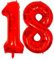 DIWULI Luftballon 18 Geburtstag XXL Rot - Zahl 18 Ballon
