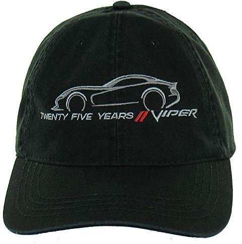 Dodge Viper 25 Jahre schwere Baumwoll-Twill Mütze für Herren | Väter Kappe | Baseballkappe schwarz