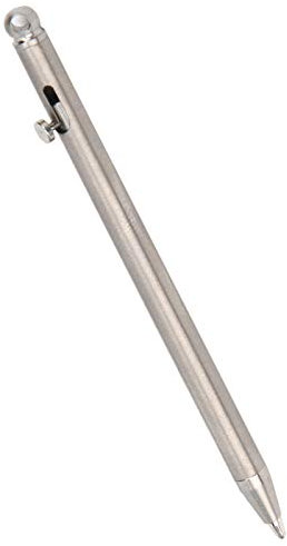 CHICIRIS Mini-Kugelschreiber, langlebiger Stift aus reinem Titan Multifunktionaler tragbarer, Leichter Schlüsselbund-Stift Glattes Lösch-Schreibwerkzeug(Silber)