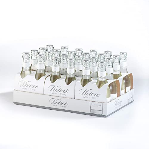 VINTONIC Wein + Tonicwater mit feiner Bitternote [24 x 0,20l] - versetzt mit Kohlensäure - Fruchtiger & Würziger Geschmack - 5,6% vol. Alk. (24 * 0,2l)