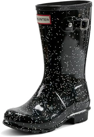 HUNTER Original Kids Giant Glitter Wellington Boots, Stivali Unisex-Adulto, Nero, 37 EU