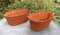 Deko-Impression Pflanzschalen 2er Set Pflanztöpfe Blumentöpfe Eisen Rost rund je 25 x 15 cm