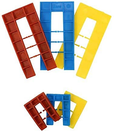 TIMCO Assorted Shims - Assorted Colours - Colourful spacers, shims, Plastic Packers - Used for Easy Quick Levelling of battens, Dry Lining Systems, Door and Window Frames - 1.0-6.0mm - Pack of 100