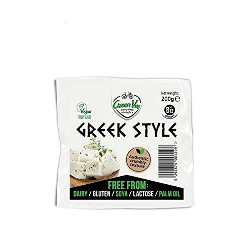 GreenVie Block Greek Style Vegan Cheese Alternative Dairy Free Gluten Free Nuts Free Egg Free 200g
