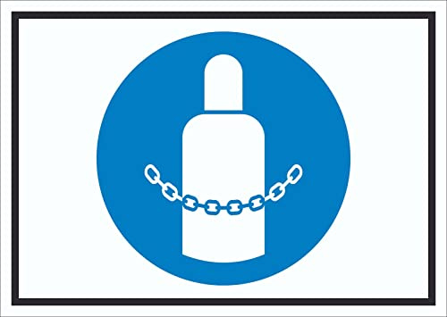 HB-Druck Gasflaschen sichern Symbol Schild A6 Rückseite selbstklebend
