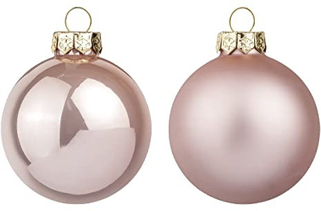 Deco Woerner 24St Weihnachtskugeln rosa 6cm Christbaumkugeln Glaskugeln Weihnachtsbaumschmuck