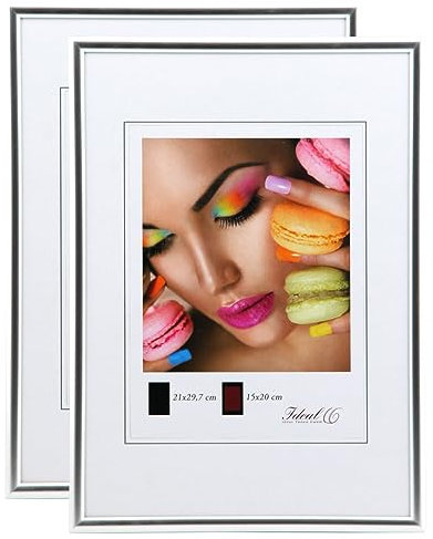 IDEAL TREND New Lifestyle Set Bilderrahmen Wanddeko Collage Poster Rahmen 2er 3er 5er Pack: Farbe: 2er Pack Silber | Format: 50x60