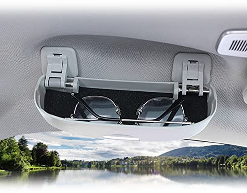 BIBIBO Custodia per occhiali Jeep Compass 2017 – 2024, porta occhiali per auto, supporto per occhiali da sole, custodia per occhiali da sole (grigio)