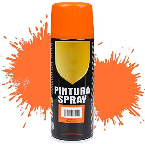 Etrexonline Pintura Spray Multicolor Profesional 400ml Adecuado Metal Madera y Plástico - Color Naranja (Paquete de 1)