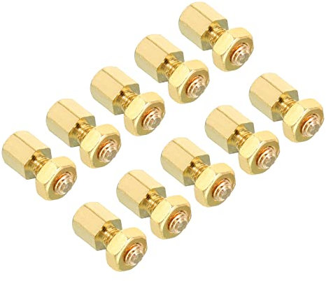 PATIKIL 5mm+6mm M3 Abstand schrauben, 100 Pack Messing Hex PCB Abstands muttern für Mutter bretter, Computer gehäuse, Leiterplatten, Elektronik, Goldton