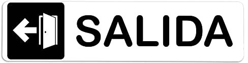 Becral® - Señal adhesiva de PVC SALIDA | Placa puerta PVC BLANCO | Señal informativa | Cartel Puerta 200X50mm