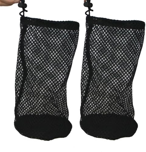2-Pack Golf Ball & Pickleball Mesh Bag, Golf Balls Bag Sack, Multi-Purpose Net Pouch, Fit for Ping Pong, Bucket Ball, Table Tennis Balls, Household Small Tools Items Storage (M: 5.1x8.7-inch)