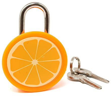 Honbay Cute Orange Fruit Padlock Mini Padlock Lock with Keys - for Jewelry Box, Purse, Handbag, Backpacks, Cabinet, Treasure Chest, Suitcases, Lockers, Letter Box, Diary, Notebook, etc