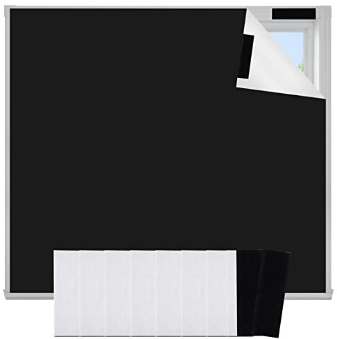 Portable Blackout Blinds, 150X100cm Temporary Blackout Blinds Stick on Windows 100% Blackout Blinds No Drill Cut to Size Blackout Curtains with Self Adhesive Fasteners for Nursery Bedroom Travel