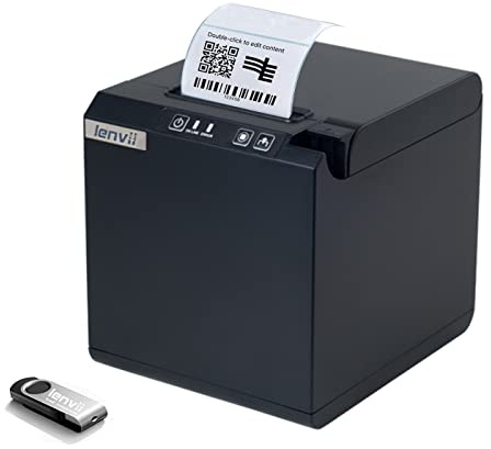LENVII LV-275 2-Zoll-USB-Etikettendrucker, 58MM Barcode-Drucker, thermische Etikettenhersteller-Maschine, kompatibel mit Windows-Mac 203 DPI Barcode-Etikettendrucker
