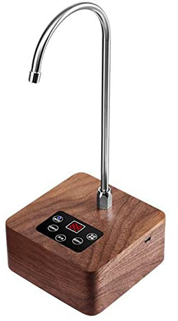 Tbkoeudhg Dispensador de agua para 5 galones de madera de nogal, dispensador de agua portátil, bomba de agua de escritorio, dispensador de agua universal automático con carga USB