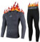 AMZSPORT Thermounterwäsche Set für Herren, Ideales Winter-Set zum Skifahren und Laufen, Enthält Atmungsaktive Funktionsunterwäsche sowie eine Thermohose, Grau S