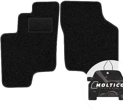 moto-MOLTICO Vorne Fußmatten Auto Velours Autoteppiche Schwarz Automatten Set 2-teilig passend für Hyundai Getz 2002-2011