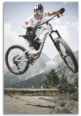 NOHF Extremsport-Mountainbike-Poster, Wandkunstdruck, Retro-Ästhetik, Raumdekoration, Bürodekoration, 30 x 45 cm, ungerahmt