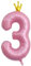 ASTARON Luftballon 3 Rosa Zahl 3 Ballon 40 Zoll Zahlenballon für GeburtstagParty Dekoration, 3. Geburtstag Ballons mit Krone für Mädchen Geburtstag Party Dekoration Jahrestag