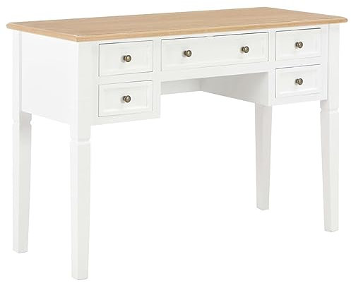 BaraSh Schreibtisch Weiß 109,5 x 45 x 77,5 cm Holz Computertisch Klein NäHmaschinentisch