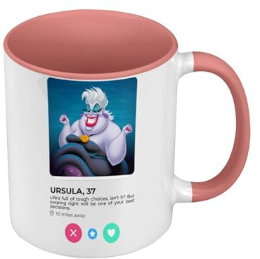 Mug de Couleur Qualité Premium Rose - Ursula Mermaid Social Network Meeting Love - Tasse avec anse et intérieur de couleur