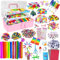 zycBernoi 3000+ Bastelset Kinder, DIY Craft Kits Art Supplies Basteln Mädchen Jungen, Pfeifenreiniger Bunt Bastelkoffer Kinder, DIY Set Zum Basteln und Deko