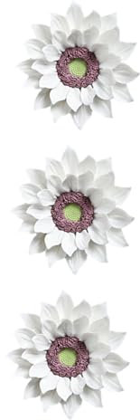 3st Wandbilder Weiß Handgemachte Blumen 3d Keramik